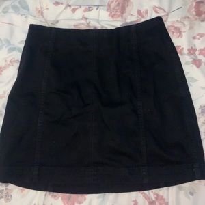 Black denim skirt